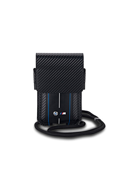 BMW BMPSP15XMSCAKL Geantă portofel cu dungi albastre carbon, negru