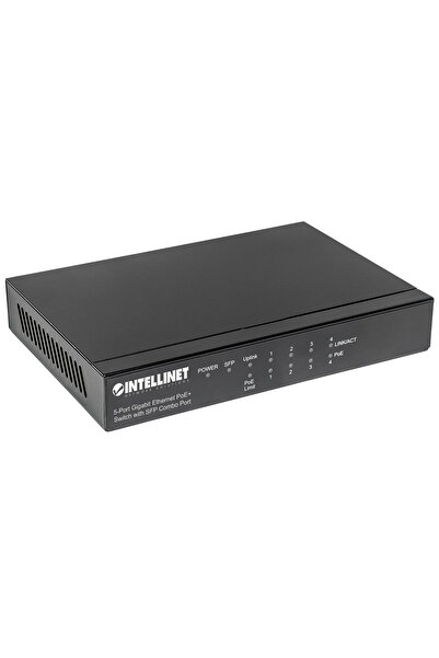 Intellinet 561174 Switch 5 porturi Gigabit PoE+ 1x SFP Combo
