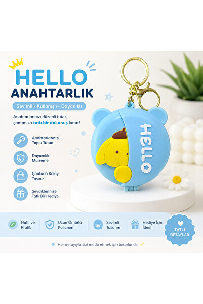 Prlk toys Hello Mirror & Hairbrush Keychain – Foldable Mini Pocket Comb
