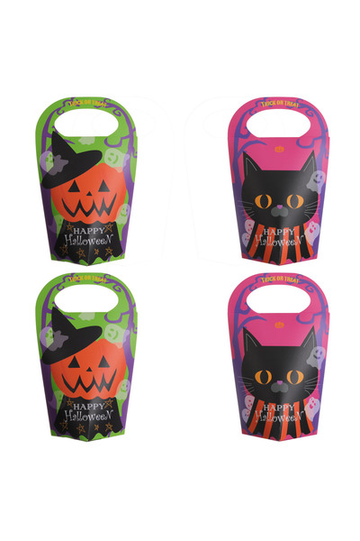 Zumzeria Set de cutii de bomboane de Halloween cu design dovleac și pisică 6....