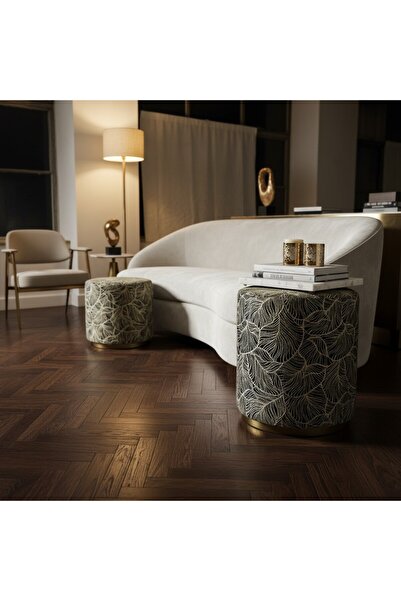 Framgan Velmora Luxe Puf Gold İşlemeli Premium Designer Seri