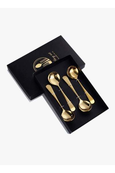 Sunhome 4-Piece Stainless Steel Spoon Set Gold