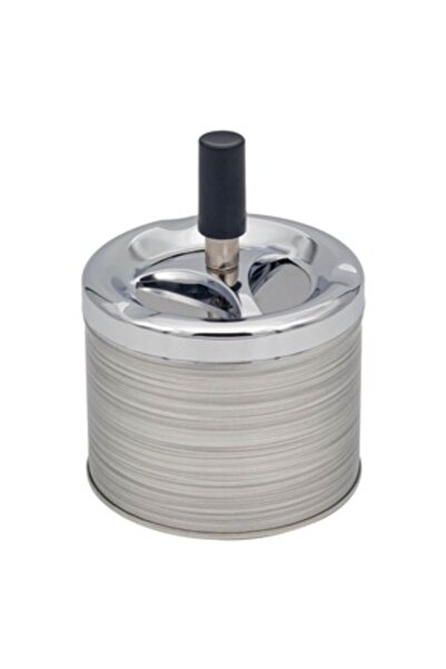 Zumzeria Silver Striped Windproof Ashtray Ø9x14cm