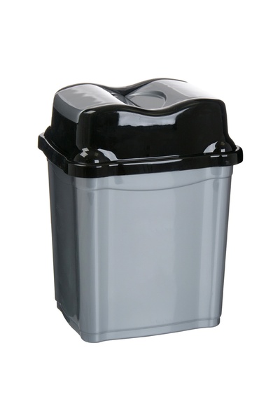 Zumzeria Gray Plastic Trash Bin with Lid 2L