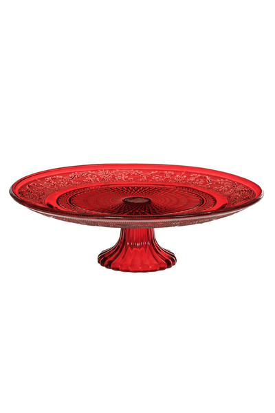 Zumzeria Red Glass Cake Stand Ø25x7.5cm