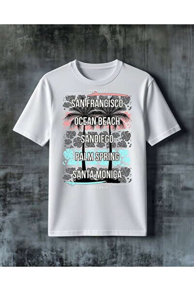 COMVİCHO San Francisco Ocean Beach Printed Oversize T-Shirt