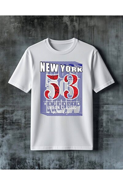 COMVİCHO Newyork Graphic Printed Oversized T-Shirt