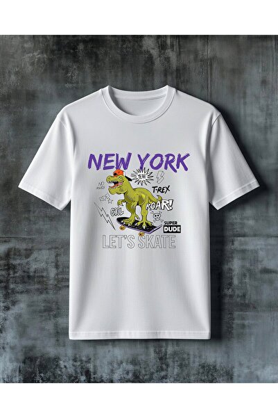 COMVİCHO New York Trex Skate Printed Oversize T-Shirt