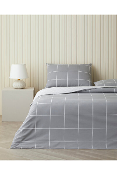 English Home Timeless Grid Kolay Ütülenir Çift Kişilik Nevresim Takımı 200x22...