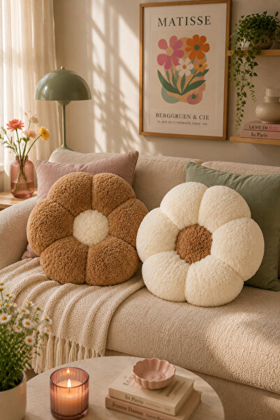 Pabtex Set de 2 perne moderne în formă de margarete, compatibile cu decorul m...