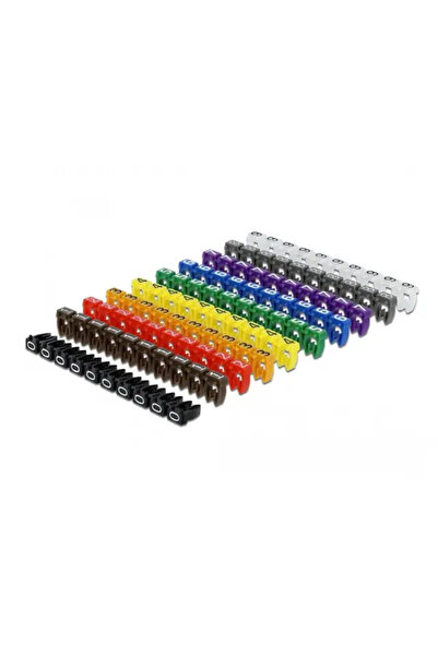 DELOCK Kabelmarker Clips 0-9, farbig, 100-teilig