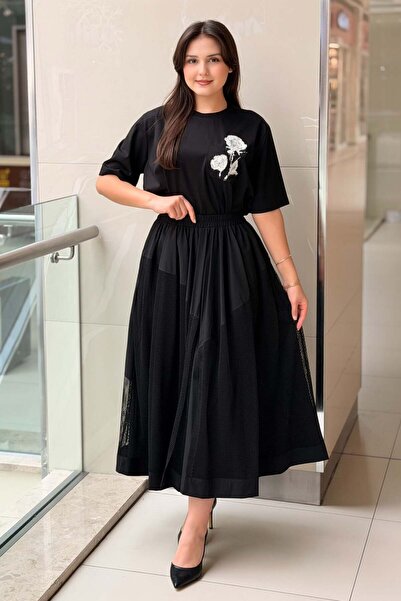 Ghisa File Cover Detailed Flared Skirt