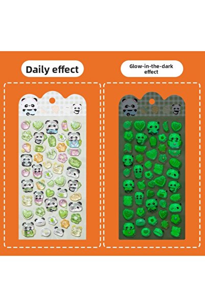 choice2 green Luminous 3D Embossed Stickers Cartoon Kids Decals DIY PC Diamon...