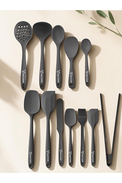 Multiamo Heat Resistant 12 Piece Silicone Spatula, Spoon, Colander, Tongs Dow...