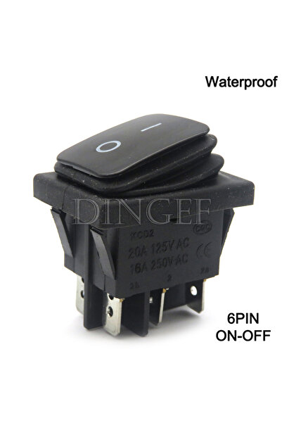 Choice9 1PCS 6PIN Black 1PCS KCD4 Waterproof Latching Rocker Toggle Switch 4P...