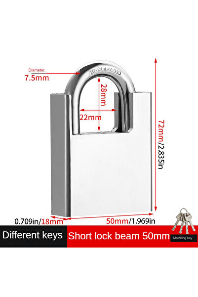 Choice1 No 50mm Heavy-Duty Metal Padlock with 4 Keys – High-Security Design (...