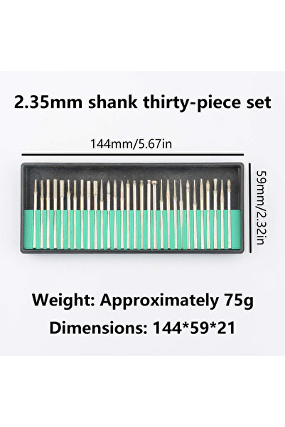 Choice1 01 30pcs Diamond Burr Set with Case – 2.35/3mm Shank for Dremel & Rot...