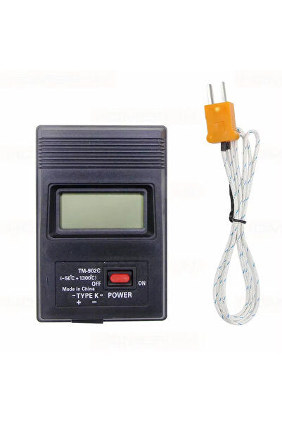 Choice TM-902C TM-902C مقياس حرارة رقمي من النوع K أسود اللون بشاشة LCD، كاشف...