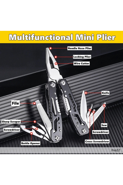 choice2 L black Pocket Mini Pliers Screwdriver Folding Small Multitool Opener...