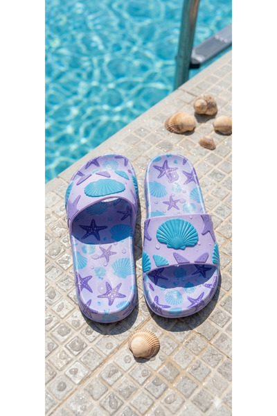 Deniz Terlik Women's Sea Star Patterned Sea Pool Anti-Slip Sole |   Gezer Sli...