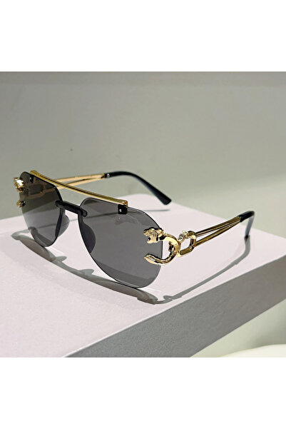 Choice4 as picture shows black KAMMPT Rimless Pilot Sunglasses Men Fashion Vi...