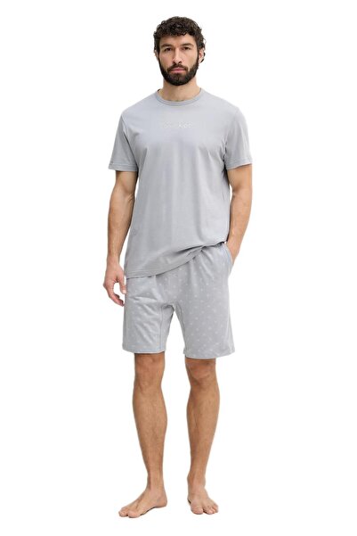 Calvin Klein Men's Gray Short Sleeve Shorts Pajama Set Lv00Nm2900