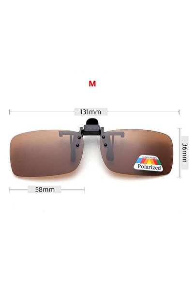 Choice10 Brown M 1Pcs 4 Color Grey Lenses Polarized Sunglasses Clip On Flip U...