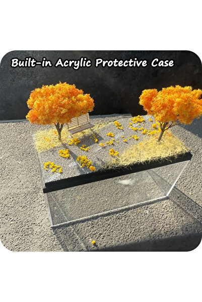 Choice 1pcs 1:64 Autumn Scene Mini Car Model Scene Acrylic Display Box Model ...