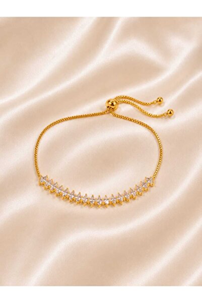 Jewelliss Zircon Stone Shuttle Model Steel Elevator Bracelet Gold Rhodium Pla...
