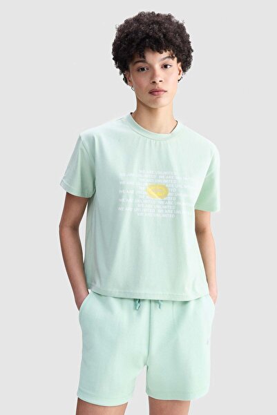 ecko unltd. Ecko Red Eva Loose Fit Crew Neck Printed 100% Cotton Women's Gree...