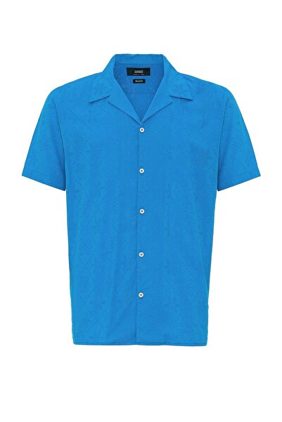 S13 Store Apaş Collar Woven Patterned Men's Shirt