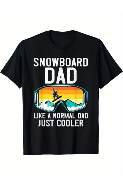 Chic Bloom تي شيرت رجالي للرجال بطبعة Skiing Dad، تي شيرت رجالي ممتع بطبعة Sk...