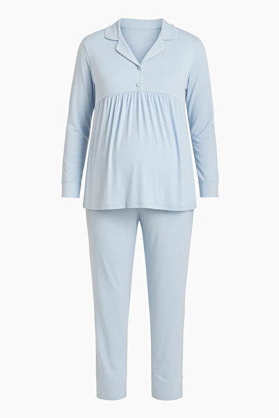 Lady Lingerie Maternity & Nursing Pajama Set 2 Piece – Long Sleeve Top & Adju...