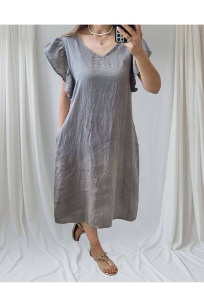 GLAMSI Women's 100% linen dress Georgiana