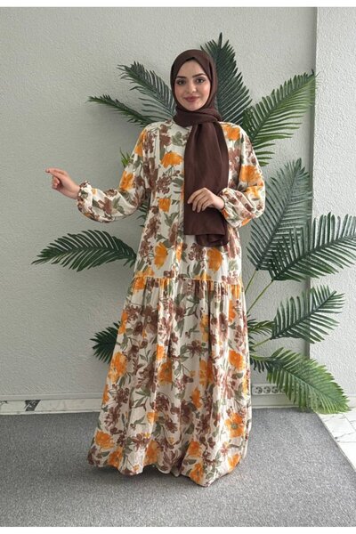 GÜZEL TRİKO ESMA MANGO UZUN ELBİSE