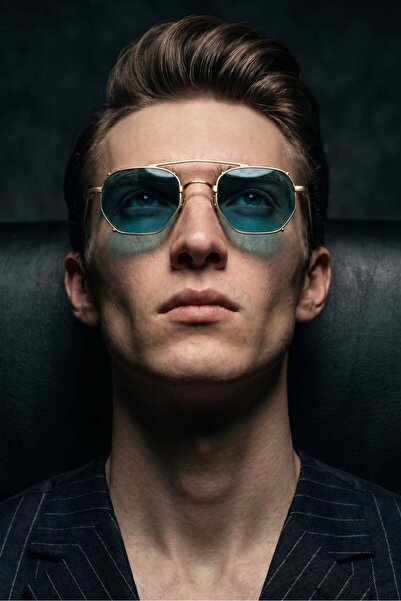 Bilge Karga Kelvra Gold Blue Men's Sunglasses