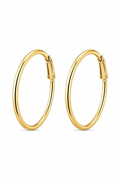 BEREN KILIÇ Xuping 14 Ayar Altın Kaplama Büyük Halka Küpe – Minimal Gold Hoop