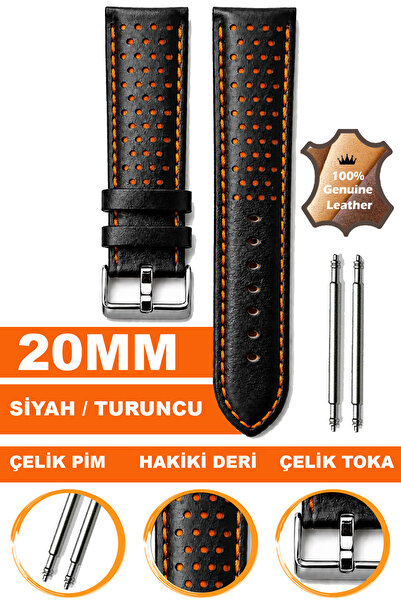 COBRA Sport Genuine Leather Watch Band Strap Compatible with 20mm Watches L04...