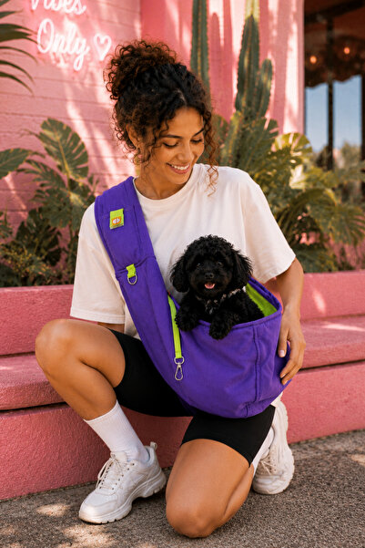 salya store Köpek ana kucağı taşıma çantası, Ayarlanabilir Askı, 0-6Kg köpekl...