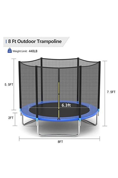EGG 50021 6.3ft Bounce and trampoline with safety net for children for outdoor and indoor places