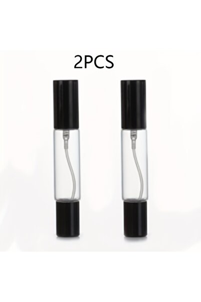choice2 زجاجات رش عطر سوداء - قطعتان - سعة 0.34 أونصة - مع بكرات دوارة - زجاج...
