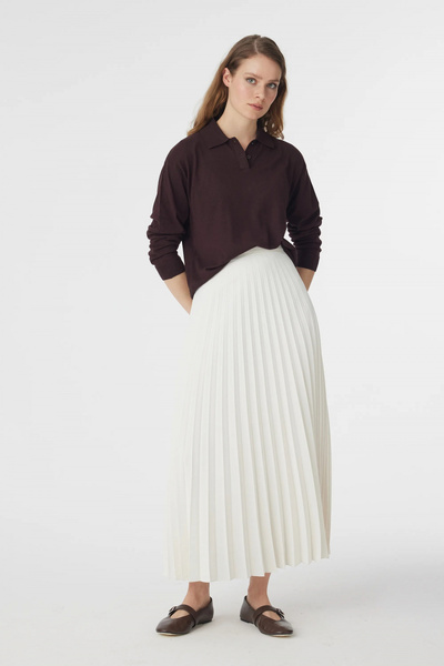 Zühre Etk-0155 Martin Skirt 38-44 Ecru Skirt 0155