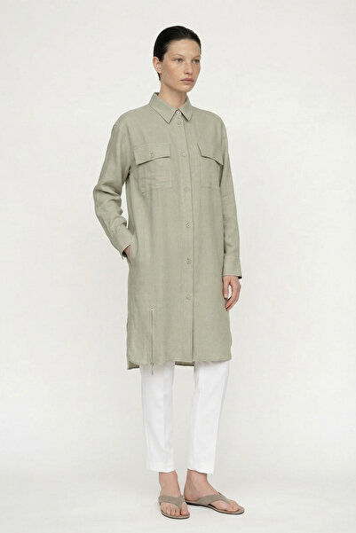 Zühre Button Detailed Island Tea Tunic with Flap Pockets 1655
