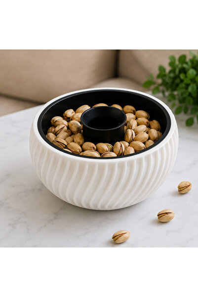 NESTLY Snack Plate with Shell-Shaped Collectors – 2-in-1 Modern Snack Bowl