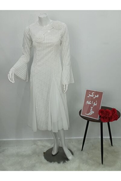 NAWAEIM White Summer Midi Dress Soft Stretch Fabric Straight Cut