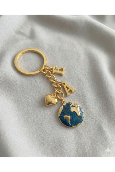 PURE BERRY World Keychain with Initial Letter (Specify the Letter)