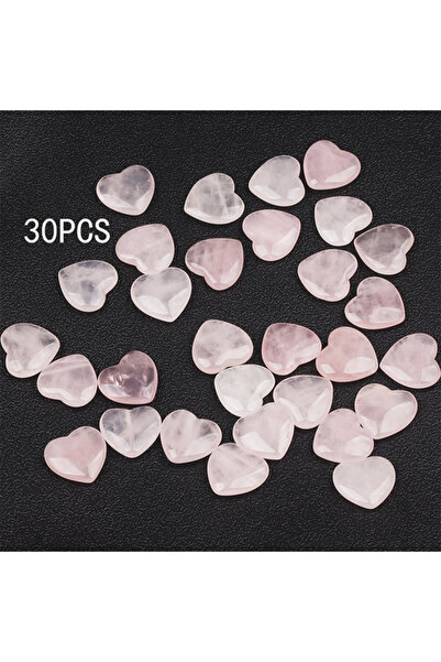Choice3 30 pcs 15/30/50PCS 20MM Heart Shape Stone Crystal Rose Quartz Love He...