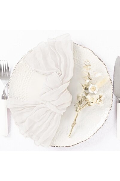 Choice3 Ivory White 12Pcs Cheesecloth Napkins,Soft Wrinkled Rustic Sheer Gauz...