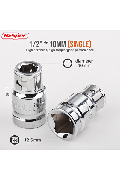 Choice4 1 2 inch 10mm Hi-Spec 1Pc Impact Socket Adapter Converter From 1/2 To...