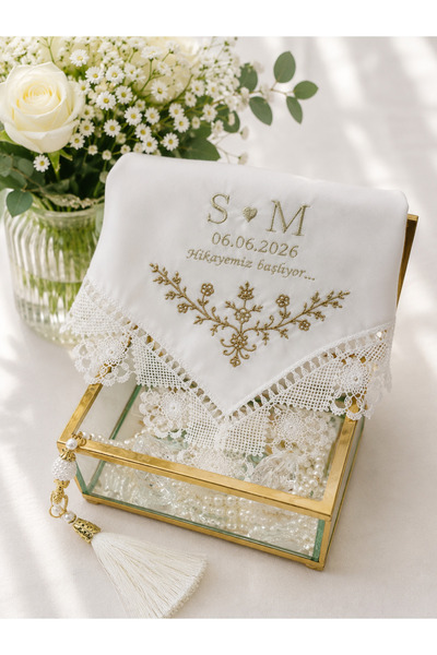 seninatolyenn Mini cam fanus sunumlu söz mendili, damat mendili, hediyelik me...